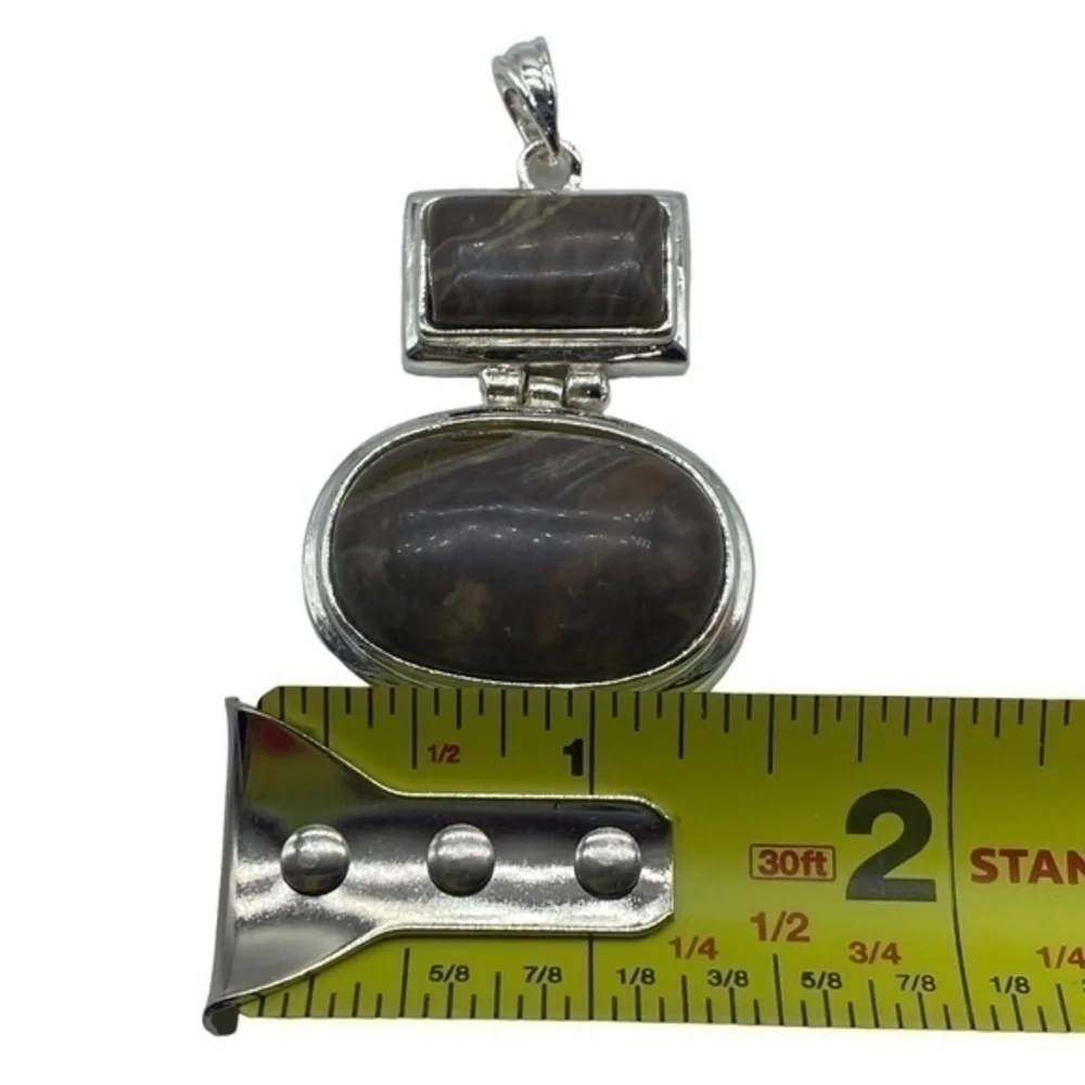 Red River Jasper Gemstone Sterling Silver 925 Pendant 2.5in